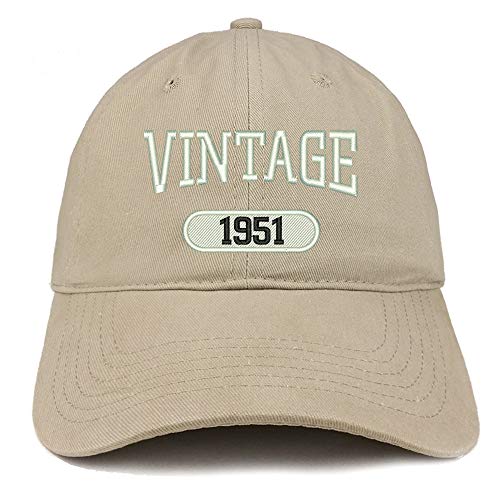 Trendy Apparel Shop 70th Birthday Vintage 1951 Soft Crown Brushed Cotton Cap