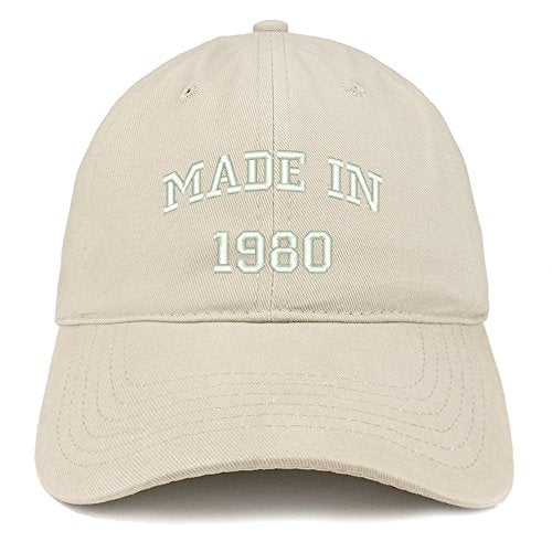 Trendy Apparel Shop Made in 1980 Text Embroidered 41st Birthday Brushed Cotton Cap