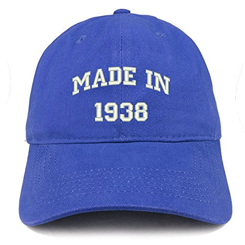 Trendy Apparel Shop Made in 1938 Text Embroidered 83rd Birthday Brushed Cotton Cap