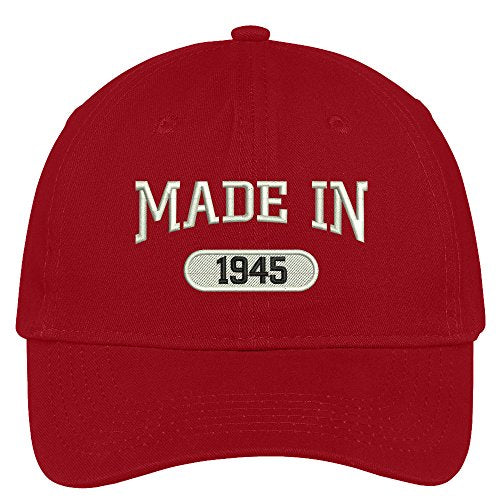 Trendy Apparel Shop 74th Birthday - Made in 1945 Embroidered Low Profile Cotton Baseball Cap