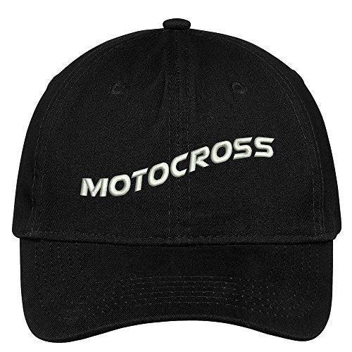 Trendy Apparel Shop Motocross Text Embroidered Soft Crown 100% Brushed Cotton Cap