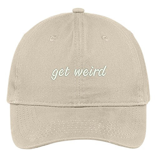 Trendy Apparel Shop Get Weird Embroidered Brushed Cotton Adjustable Cap Dad Hat