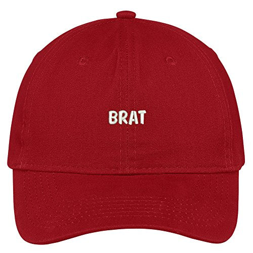 Trendy Apparel Shop Brat Embroidered Brushed Cotton Adjustable Cap