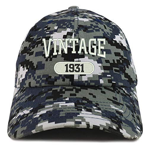 Trendy Apparel Shop 90th Birthday Vintage 1931 Soft Crown Brushed Cotton Cap