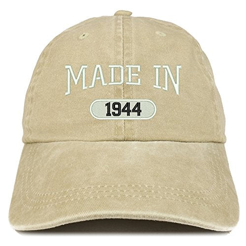 Trendy Apparel Shop Made in 1944 Embroidered 77th Birthday Washed Baseball Cap