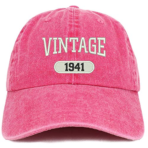 Trendy Apparel Shop 80th Birthday Vintage 1941 Washed Cotton Adjustable Cap