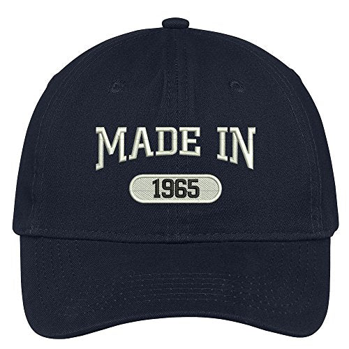 Trendy Apparel Shop 54th Birthday - Made in 1965 Embroidered Low Profile Cotton Baseball Cap