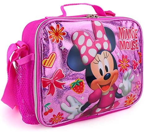 Disney Minnie Mouse Love Bows Soft Lunch Box Insulated Bag Pink Stripes  Lunchbox