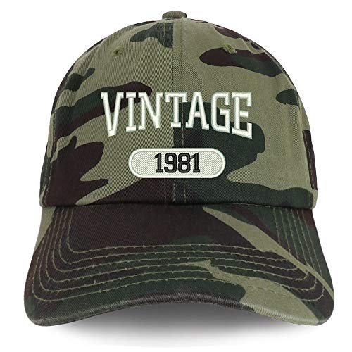 Trendy Apparel Shop 40th Birthday Vintage 1981 Soft Crown Brushed Cotton Cap