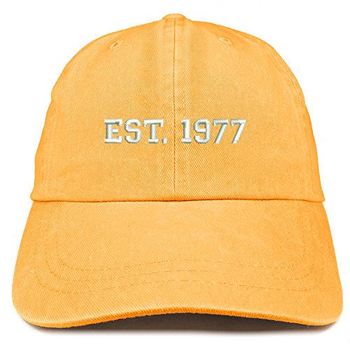 Trendy Apparel Shop EST 1977 Embroidered - 44th Birthday Gift Pigment Dyed Washed Cap