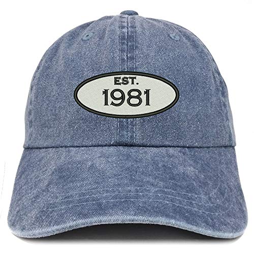 Trendy Apparel Shop 40th Birthday Established 1981 Washed Cotton Adjustable Cap