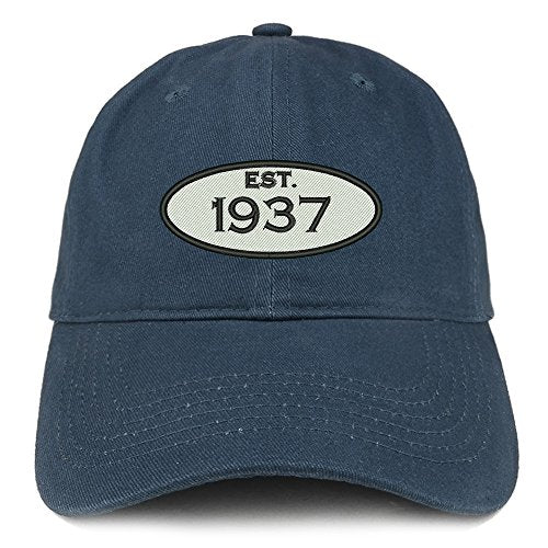 Trendy Apparel Shop Established 1937 Embroidered 84th Birthday Gift Soft Crown Cotton Cap