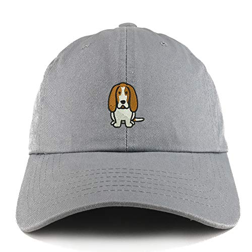 Trendy Apparel Shop Basset Hound Dog Embroidered Low Profile Soft Cotton Dad Hat Cap