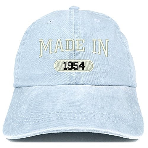 Trendy Apparel Shop Made in 1954 Embroidered 67th Birthday Washed Baseball Cap