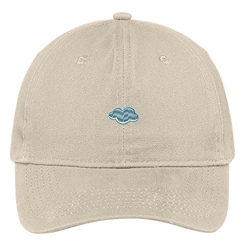 Trendy Apparel Shop Cloud Embroidered Soft Crown 100% Brushed Cotton Cap