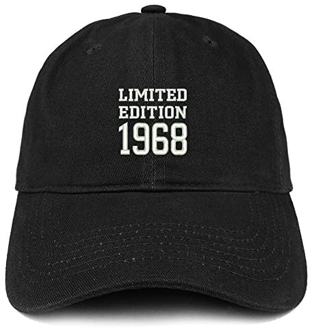 Trendy Apparel Shop Limited Edition 1968 Embroidered Birthday Gift Brushed Cotton Cap