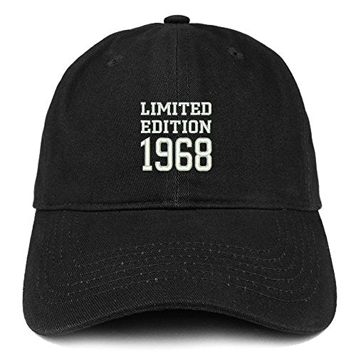 Trendy Apparel Shop Limited Edition 1968 Embroidered Birthday Gift Brushed Cotton Cap