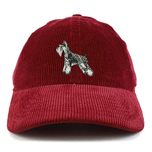 Trendy Apparel Shop Miniature Schnauzer Dog Corduroy Unstructured Baseball Cap