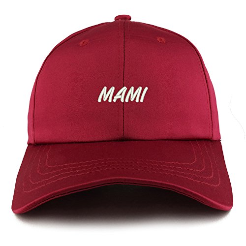 Trendy Apparel Shop Mami Embroidered Structured Satin Adjustable Cap