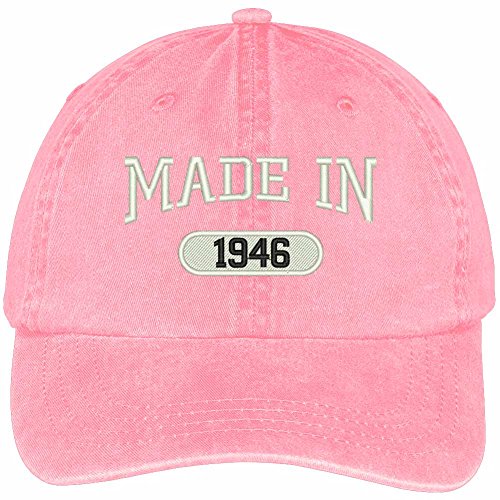 Trendy Apparel Shop 73rd Birthday - Made in 1946 Embroidered Low Profile Washed Cotton Baseball Cap