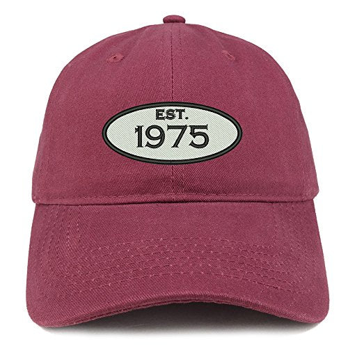 Trendy Apparel Shop Established 1975 Embroidered 46th Birthday Gift Soft Crown Cotton Cap