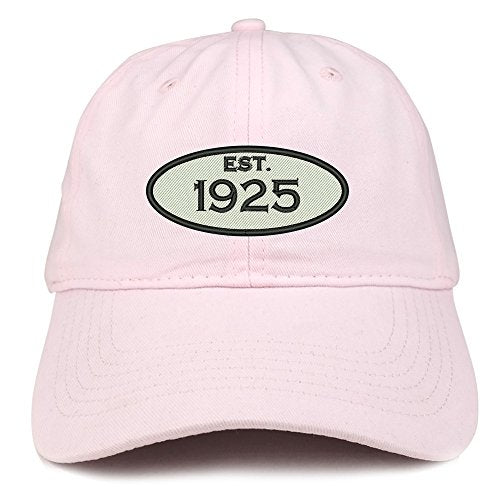 Trendy Apparel Shop Established 1925 Embroidered 96th Birthday Gift Soft Crown Cotton Cap