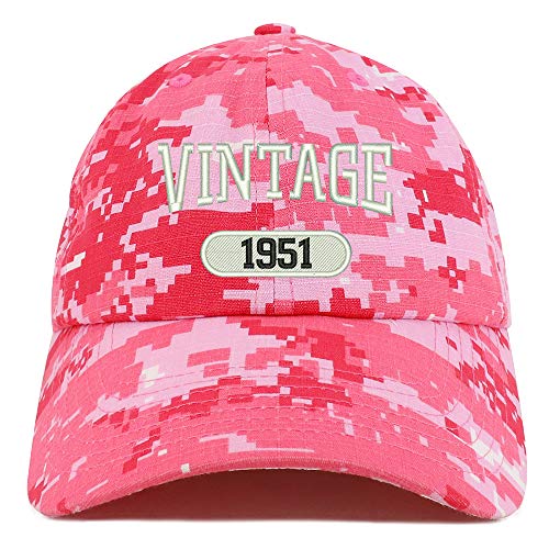 Trendy Apparel Shop 70th Birthday Vintage 1951 Soft Crown Brushed Cotton Cap