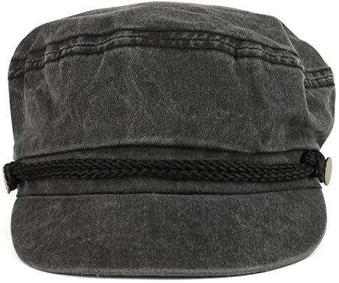 Trendy Apparel Shop Greek Style Washed Denim Fisherman Cabbie Hat