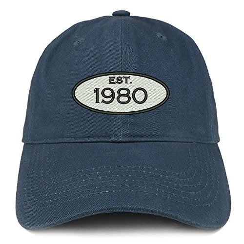 Trendy Apparel Shop Established 1980 Embroidered 41st Birthday Gift Soft Crown Cotton Cap