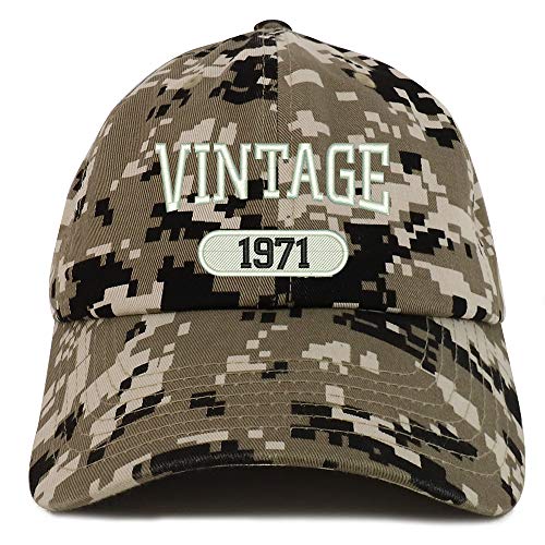 Trendy Apparel Shop 50th Birthday Vintage 1971 Soft Crown Brushed Cotton Cap