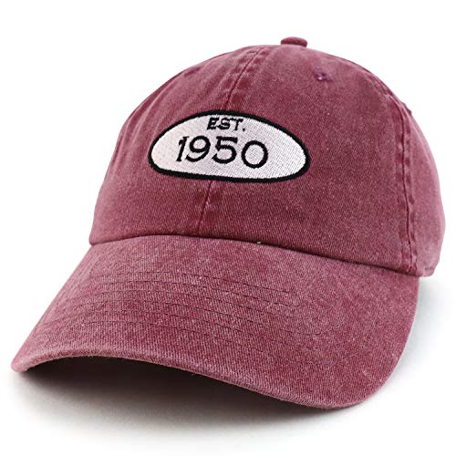 Trendy Apparel Shop 70th Birthday Established 1951 Washed Cotton Adjustable Cap