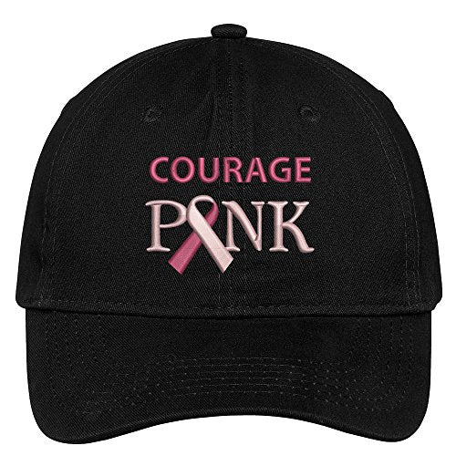 Trendy Apparel Shop Pink Courage Embroidered Low Profile Soft Cotton Brushed Baseball Cap