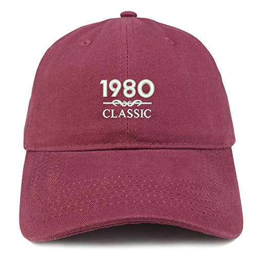 Trendy Apparel Shop Classic 1980 Embroidered Retro Soft Cotton Baseball Cap