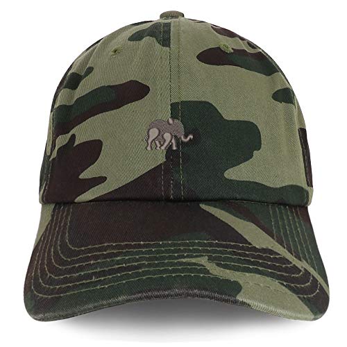 Trendy Apparel Shop Baby Elephant Embroidered Brushed Cotton Cap