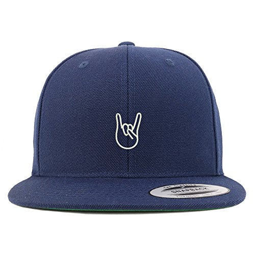 Trendy Apparel Shop Rock On Embroidered Flat Bill Snapback Baseball Cap