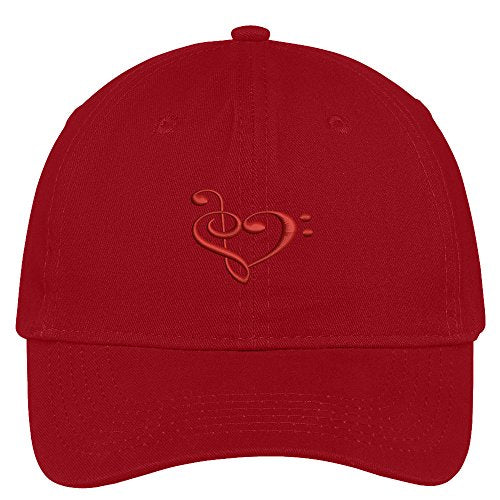 Trendy Apparel Shop Heart Music Note Embroidered Low Profile Soft Cotton Brushed Baseball Cap