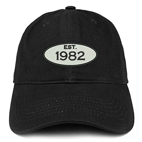 Trendy Apparel Shop Established 1982 Embroidered 39th Birthday Gift Soft Crown Cotton Cap