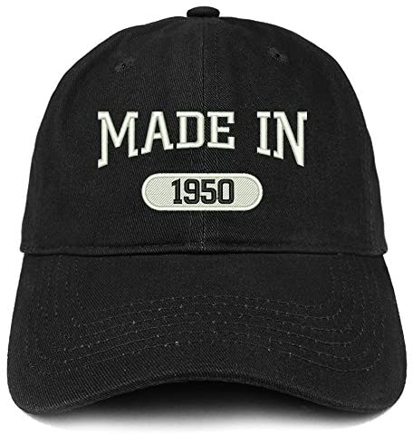 Trendy Apparel Shop Made in 1950 Embroidered 71st Birthday Brushed Cotton Cap