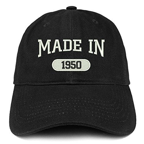 Trendy Apparel Shop Made in 1950 Embroidered 71st Birthday Brushed Cotton Cap