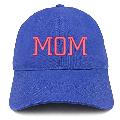 Trendy Apparel Shop Mom Pink Embroidered Soft Crown 100% Brushed Cotton Cap