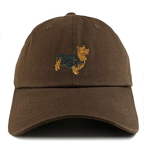 Trendy Apparel Shop Australian Terrier Dog Embroidered Low Profile Soft Cotton Dad Hat Cap