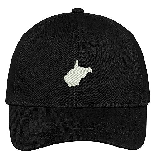 Trendy Apparel Shop West Virginia State Map Embroidered Low Profile Soft Cotton Brushed Baseball Cap