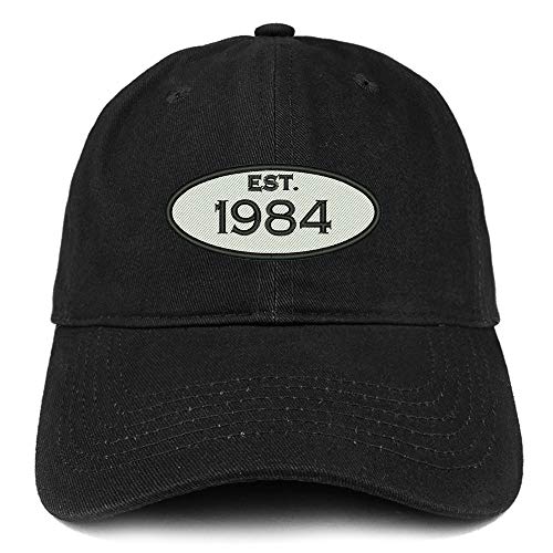 Trendy Apparel Shop Established 1984 Embroidered 37th Birthday Gift Soft Crown Cotton Cap