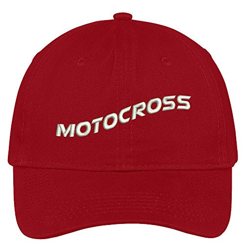 Trendy Apparel Shop Motocross Text Embroidered Soft Crown 100% Brushed Cotton Cap