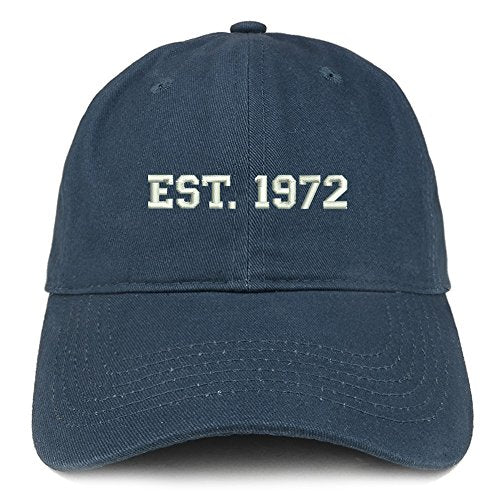 Trendy Apparel Shop EST 1972 Embroidered - 49th Birthday Gift Soft Cotton Baseball Cap