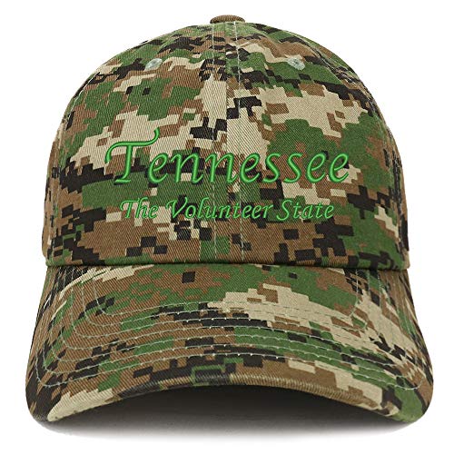 Trendy Apparel Shop Tennessee The Volunteer State Embroidered Soft Crown 100% Brushed Cotton Cap