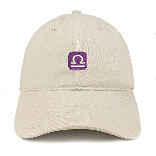 Trendy Apparel Shop Emoticon Libra Embroidered 100% Soft Brushed Cotton Low Profile Cap