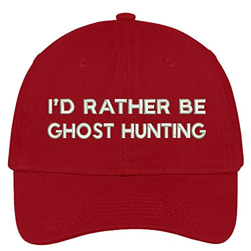 Trendy Apparel Shop I'd Rather Be Ghost Hunting Embroidered Soft Cotton Low Profile Baseball Cap