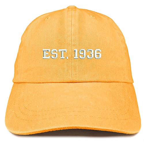 Trendy Apparel Shop EST 1936 Embroidered - 85th Birthday Gift Pigment Dyed Washed Cap