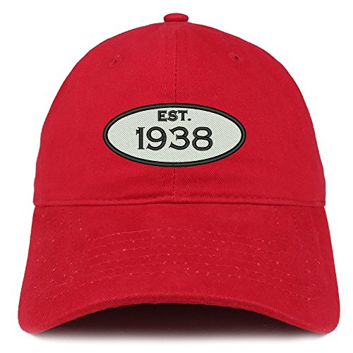 Trendy Apparel Shop Established 1938 Embroidered 83rd Birthday Gift Soft Crown Cotton Cap